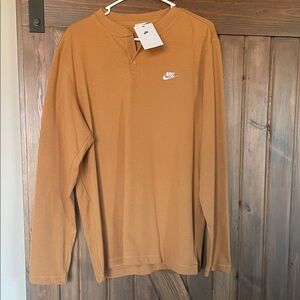 Nike Men's Tan Long Sleeve Tee Brand New W Tags Men’s Large